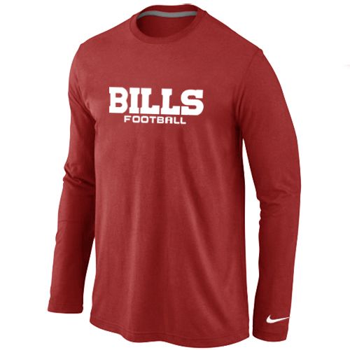 Nike Buffalo Bills Authentic Font Long Sleeve NFL T-Shirt - Red